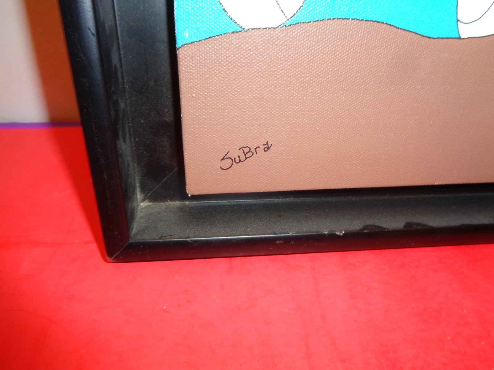 Subra Signed «Roger Rabbit» Oil on Canvas Painting
