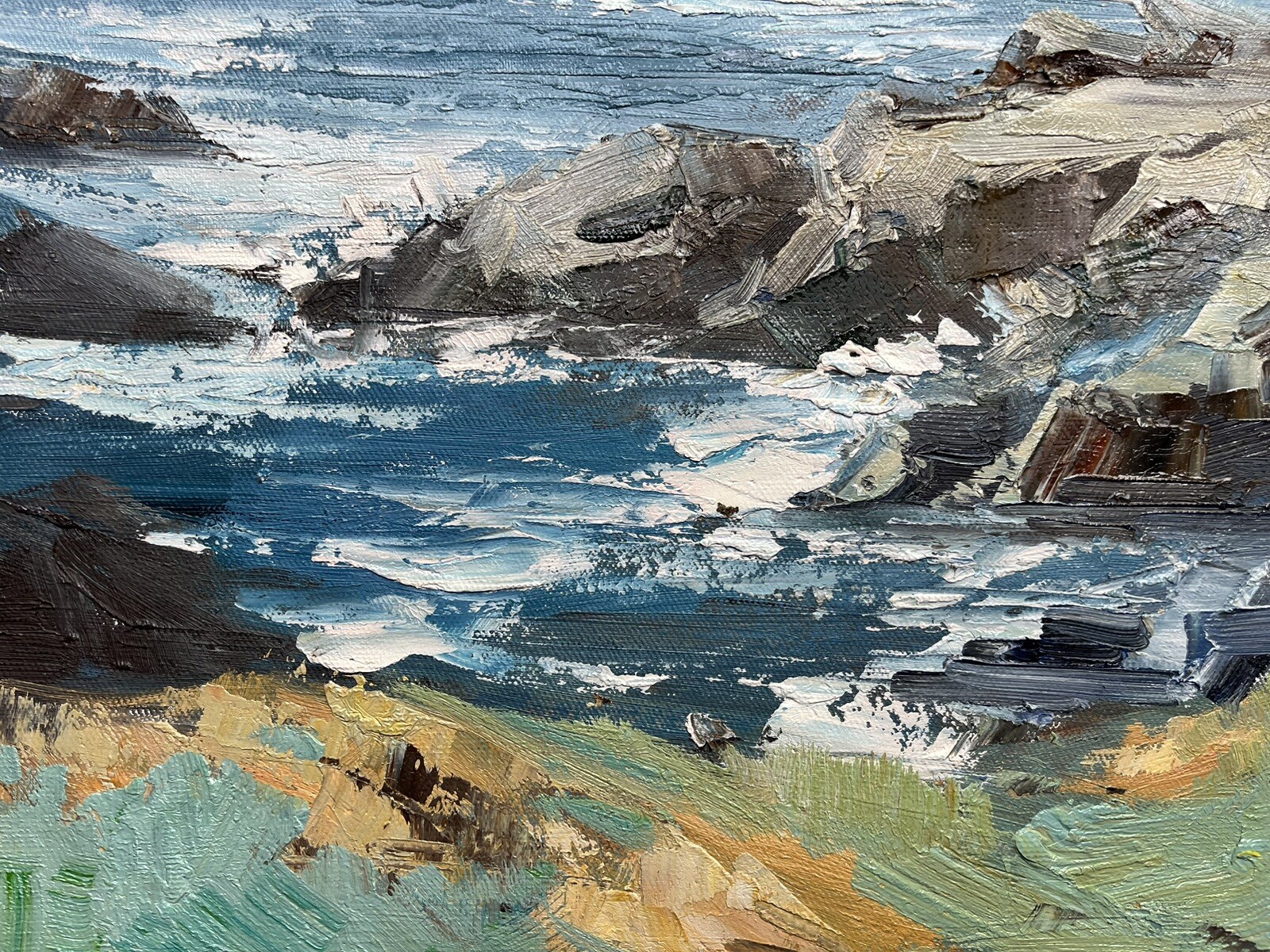 Seascape,Ocean,waves,landscape ,Original Oil Painting by Jason, 70 x 50 cm