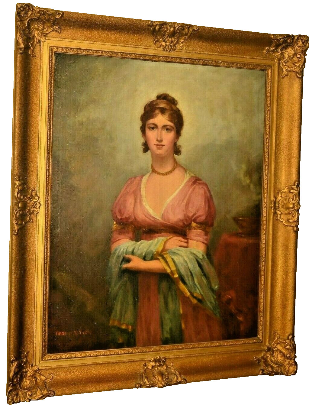 ABBEY ALTSON Original Signed Female Figure Moonlight Lady Portrait Oil Painting