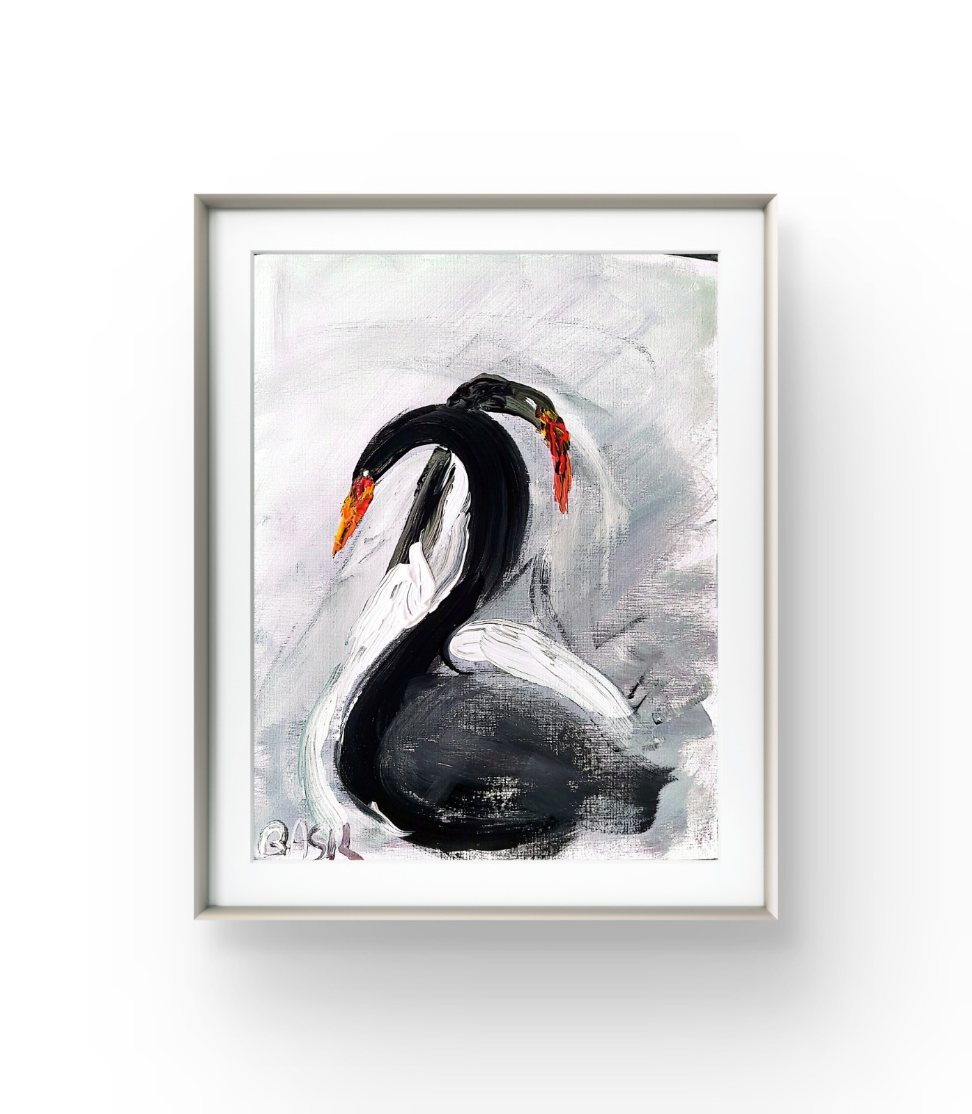 Swans Original Expressionism Acrylic Abstract Canvas