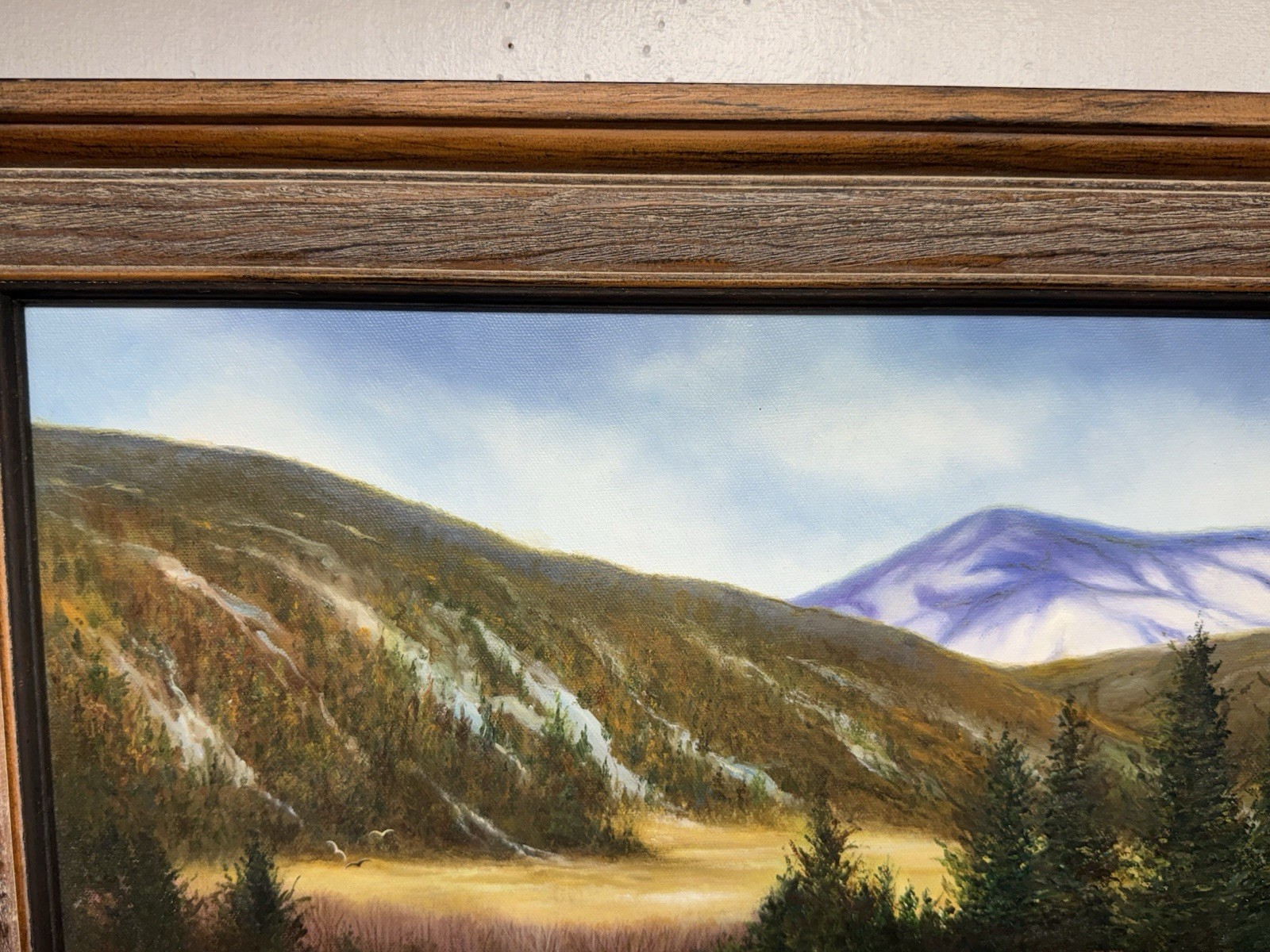 Signed Original Mountain River Forest Landscape Framed Plein Air Framed