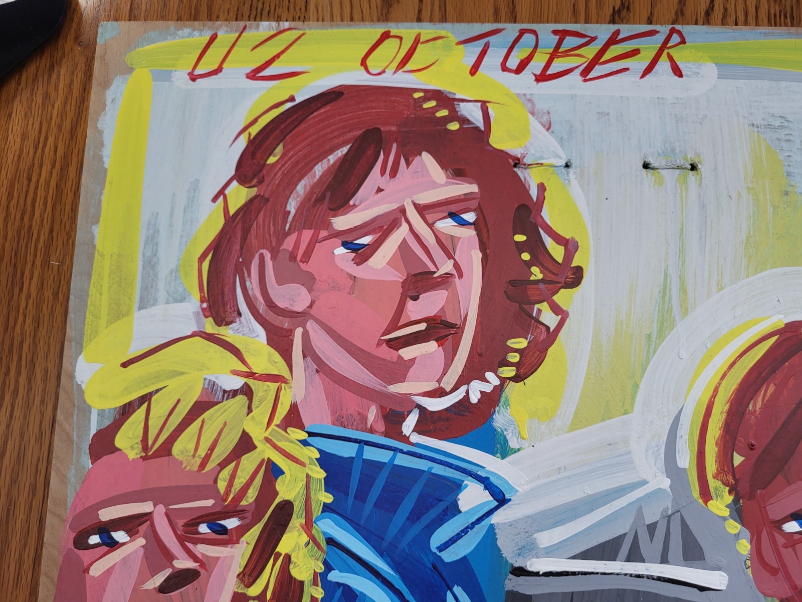 Steve Keene U2 October Original Painting – 24×24 – Folk Art