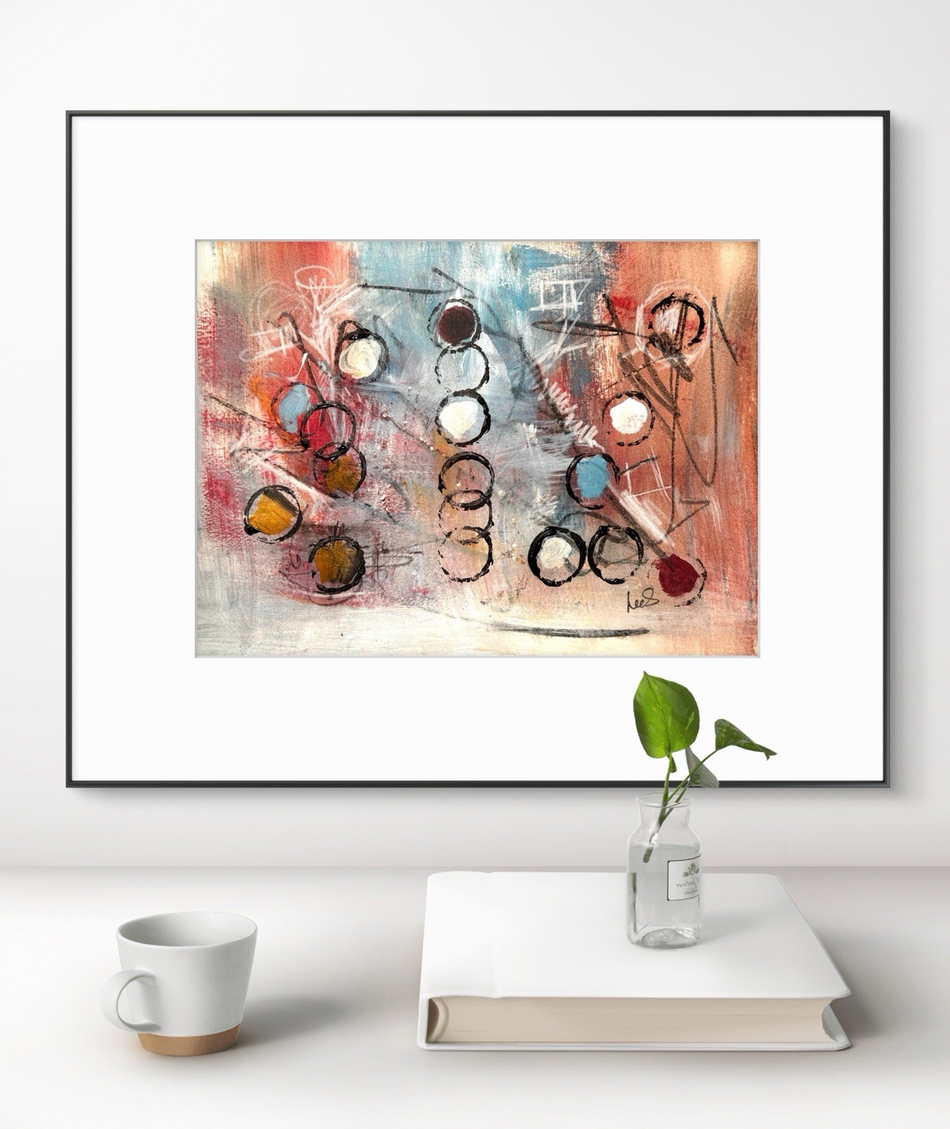 Original Abstract Expressionism 9X12 Paper Warm Tones Modern Handmade Signed 16