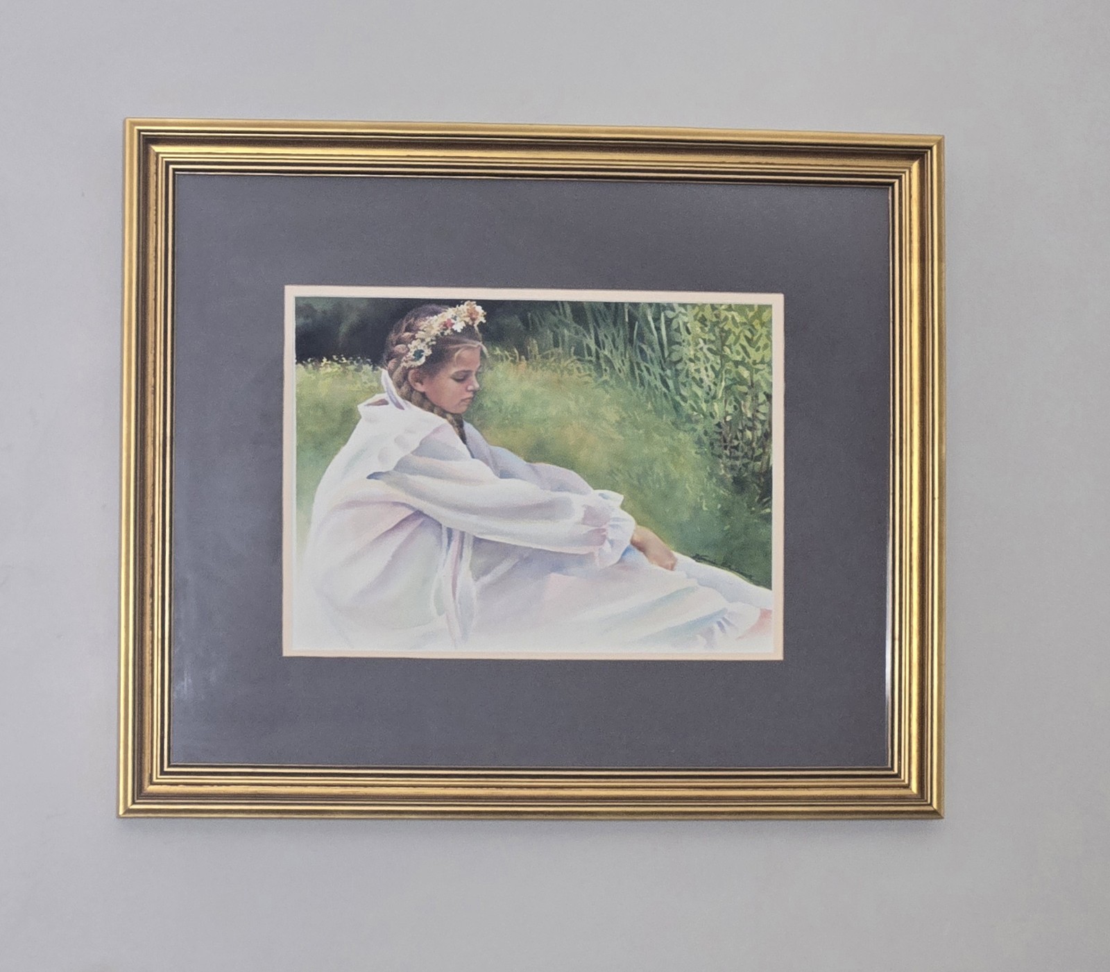 Vonnie Whitworth Original Watercolor “The Garland” – 20×24 Framed Art – Virginia