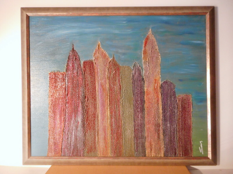 Painting Canvas Skyscraper Urban Landscape City United States? Saved