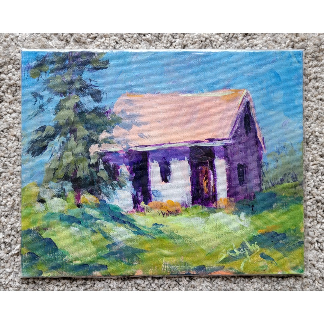 Beautiful Unique Original Art by Sharon Chaples Paint on Canvas Board 8in x 10in