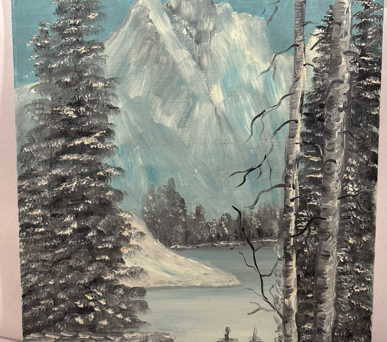 Vintage Original Impressionist Winterscape Oil Painting Signed Ruby Chance