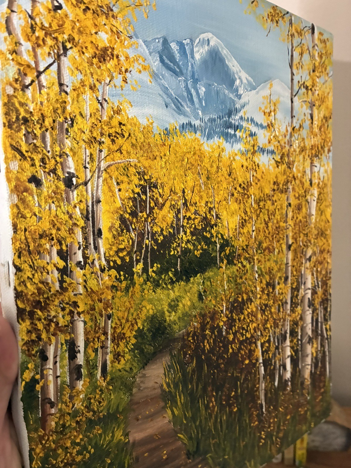 M.HART Signed COLORADO Estes Park RIVER MOUNTAIN OIL ON BOARD LANDSCAPE PAINTING