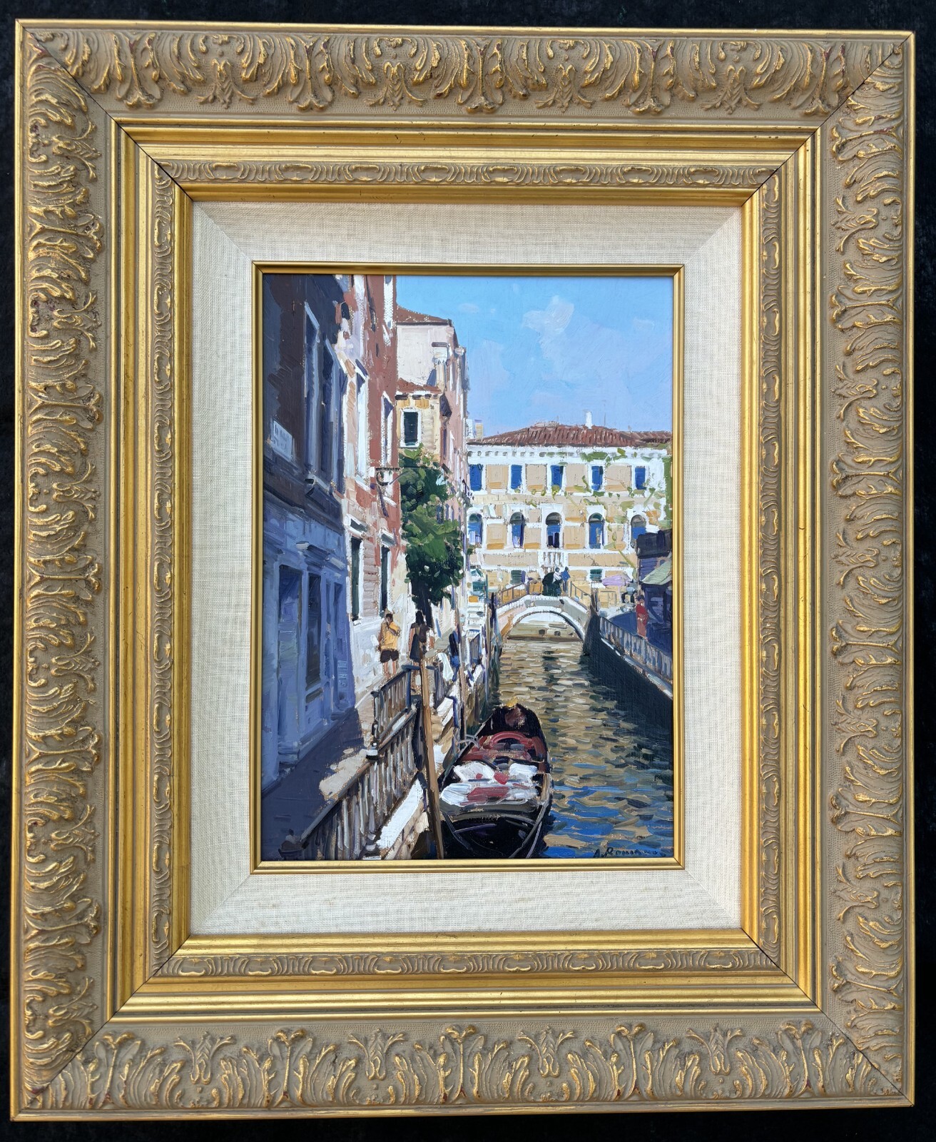 Venice Landscape Lagoon Listed Master painter Armando Romano Impressionist Art
