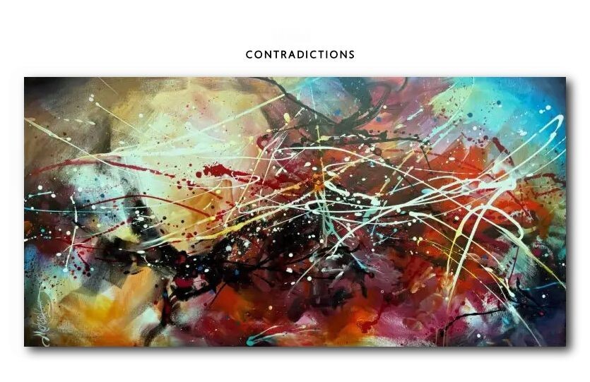 abstract painting original Mike Lang art movement depth colorful home interior