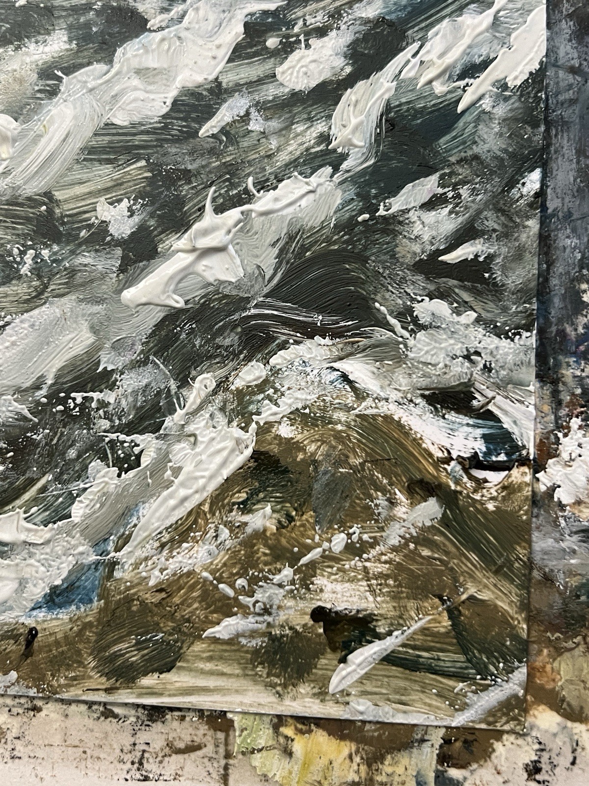 Outer Banks NC Ocean Expressive Art • Textured Seascape • Beach House Wall Decor