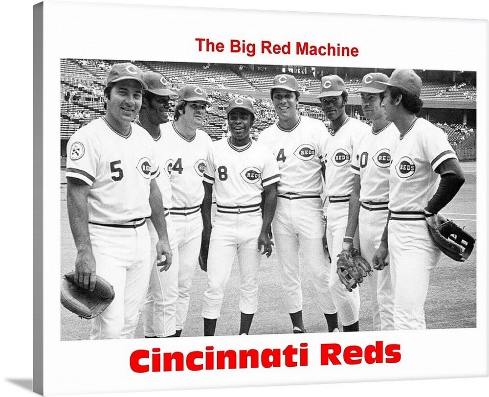 Cininnatti Reds Machine Canvas Wrapped 16×20 1975 Vintage Photo Art Baseball