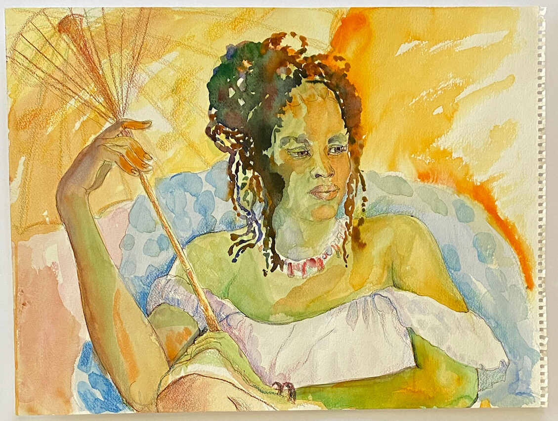 Pat Beck Ca Vintage Expressionism Modernism Study Black Female Portrait Painting