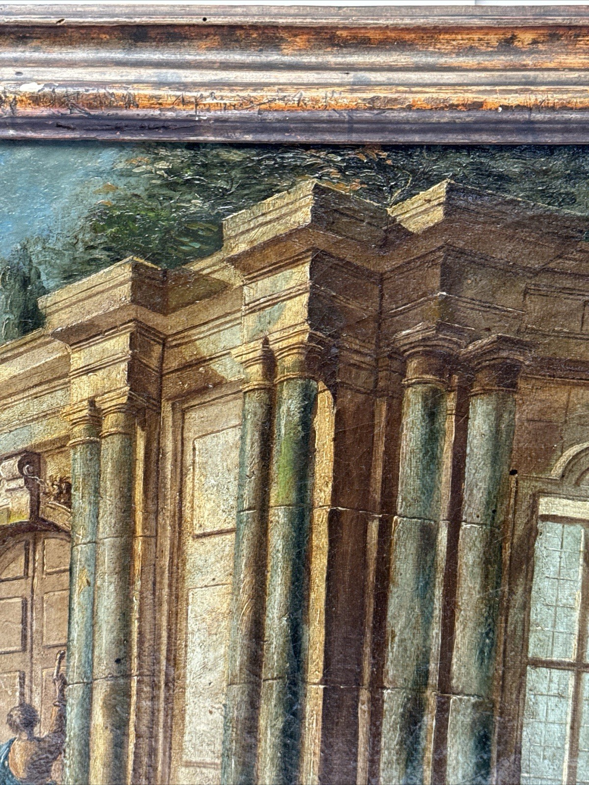 ANTIQUE OLD MASTER PAINTING 17TH TO 18TH CENTURY MYSTERY ARCHITECTURE LANDSCAPE