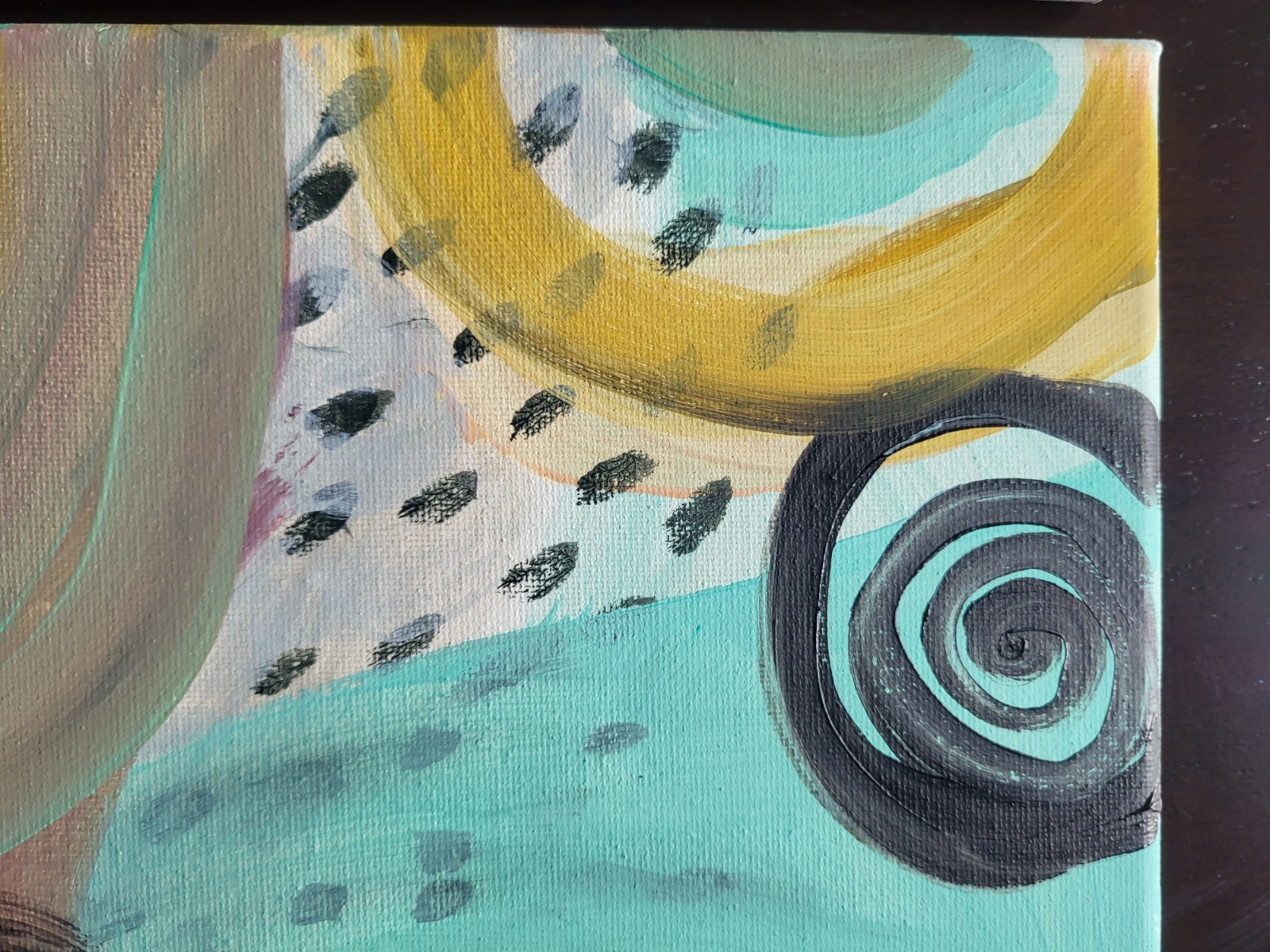 Set Of 2 Original Abstract 8×10 Paintings On Canvas Colorful Modern Art