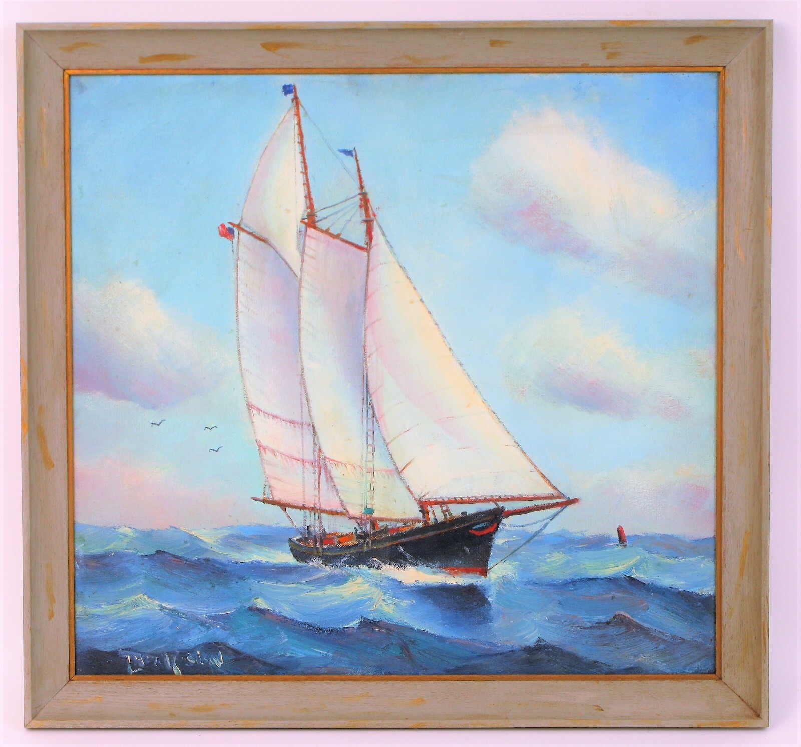STELLAR ELLERY THOMPSON PAINTING CLIPPER SHIP MYSTIC CT SAILBOAT NAUTICAL OCEAN