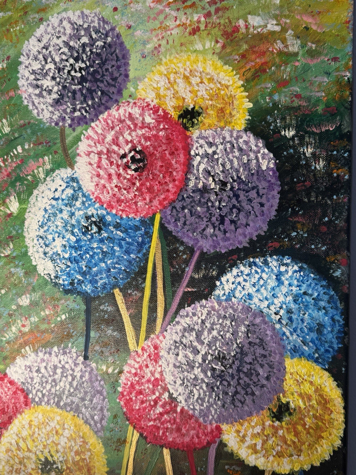 “Golden Bloom” — Original Textured Acrylic Painting with Gold Leaf 18×24