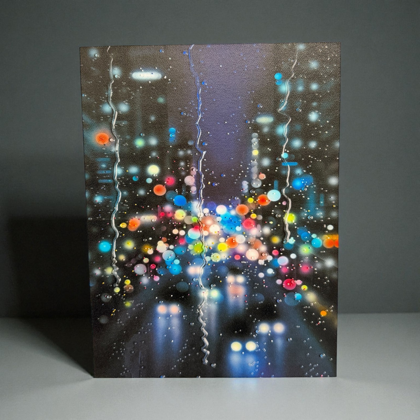 Cityscape 11×14 Canvas Print Mounted on Wood Panel Ready to Hang Art Decor