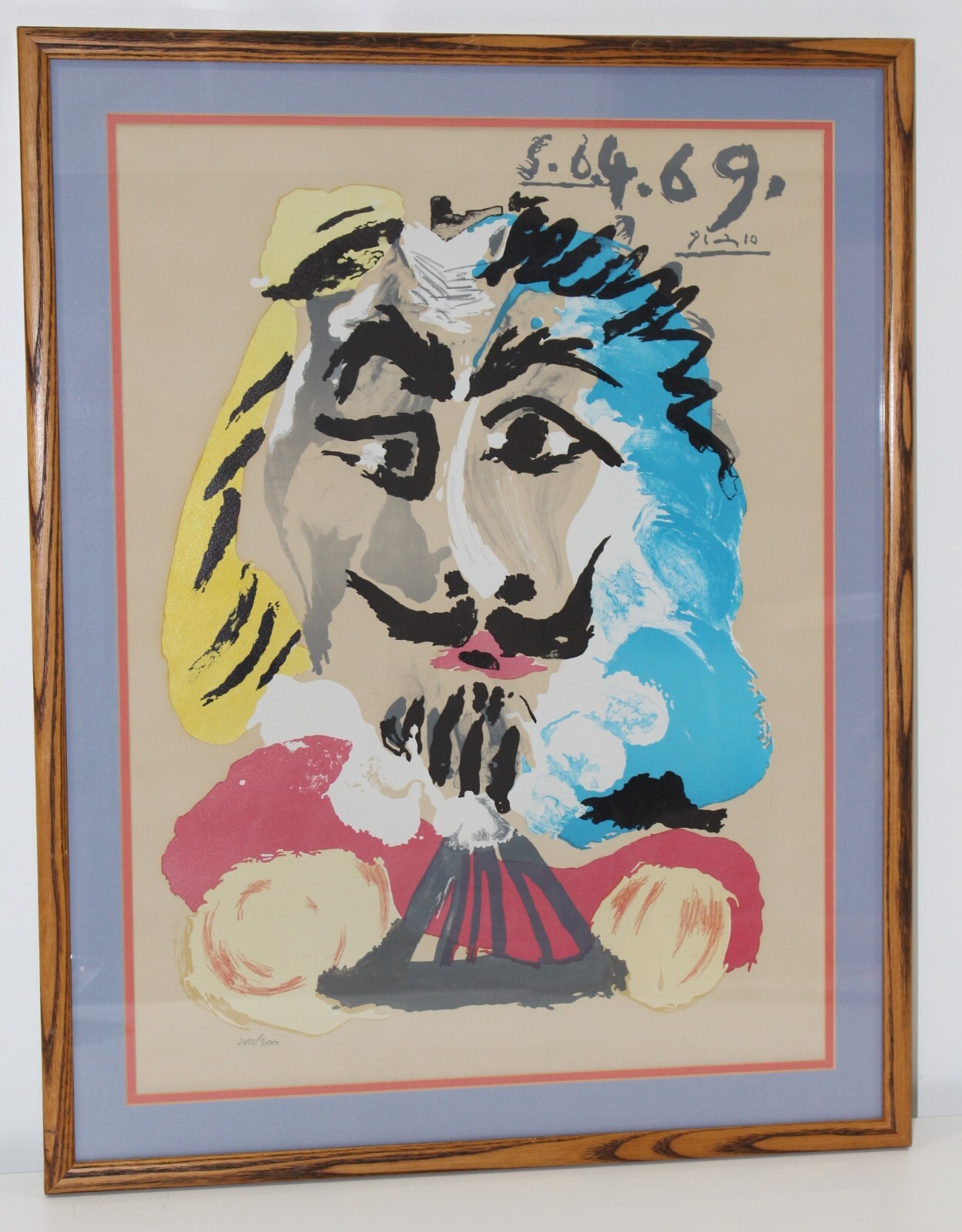 Pablo Picasso Musketeer Signed VTG Lithograph Numbered Art Framed Matted Train