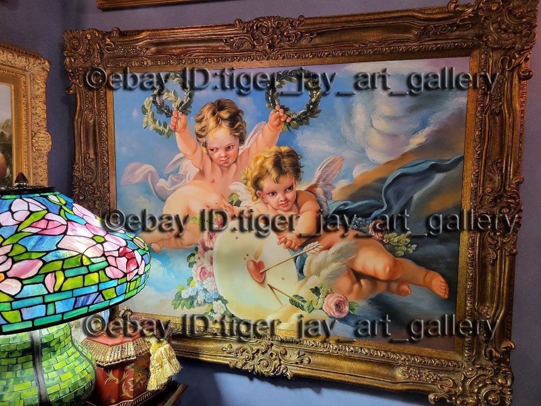 Flowers Boy Cupid Love Peace Family Prayer Angel Christian Heart Fly A+ Painting