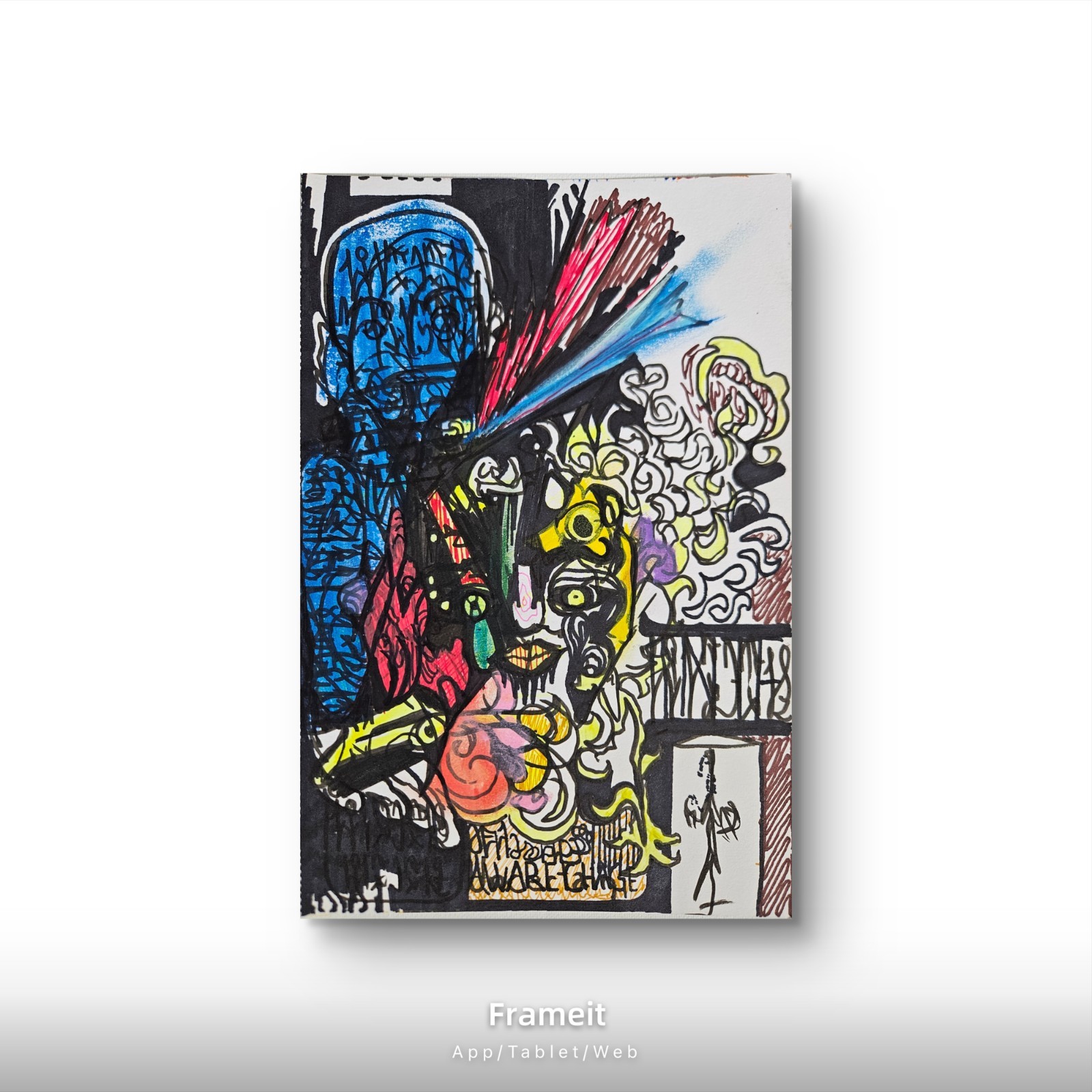 Modern Expressionism Soul Eater Mixed Media Art 7×10