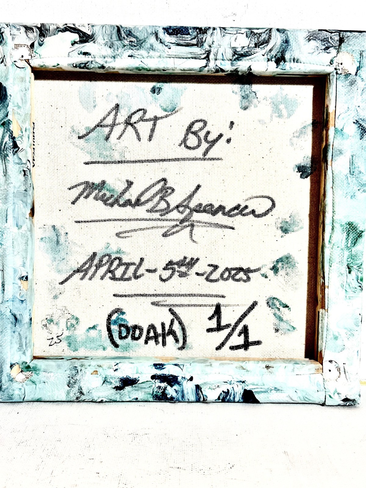 Original Acrylic 8″x8″ Canvas Art OOAK (One of a Kind) Auto, Date, Numbered 1/1