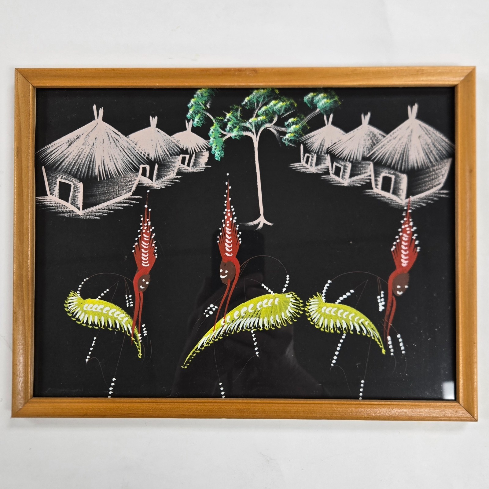 4 MCM Congo Framed Souvenir 12″x9″ Gouache Paintings ~ 1950s/60s, Signed By Doré