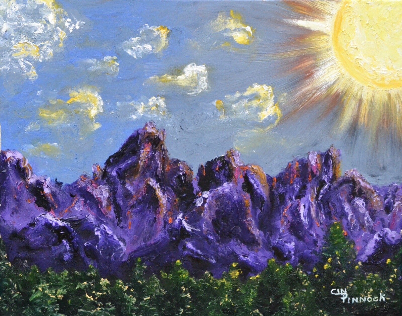 Grand Teton Mountain Range Original Oil Painting Landscape Wall Art Work