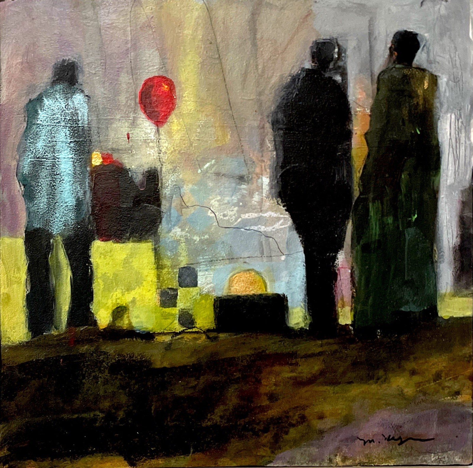 Mary Myers Original Figurative Abstract Painting | Modern Urban Atmosphere