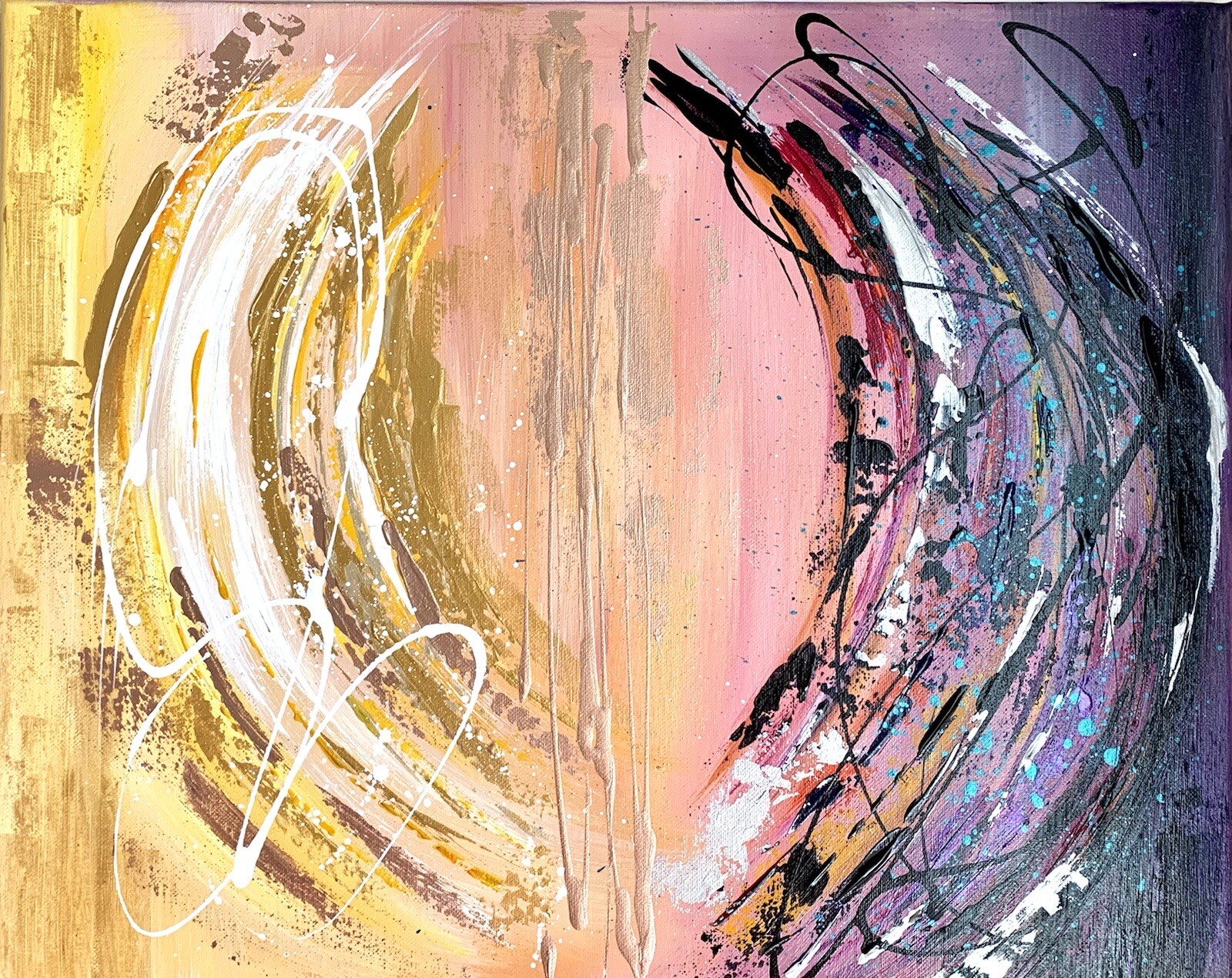 Original Modern art Abstract Acrylic Painting on stretched canvas ~ 16×20”