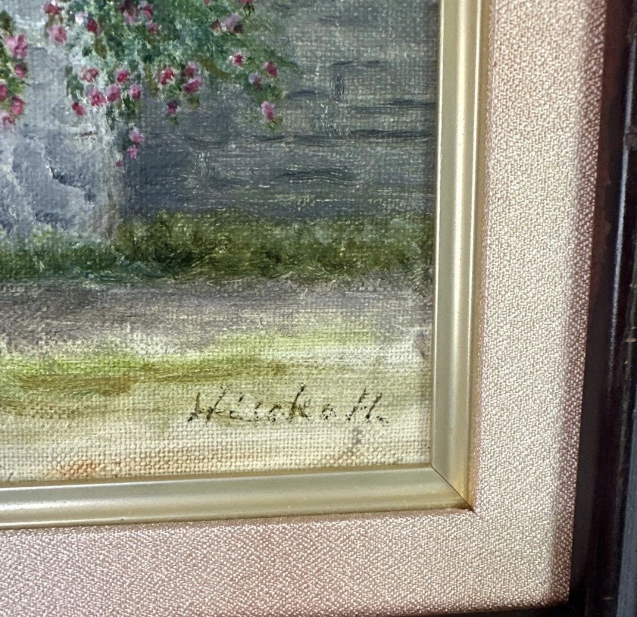 Vintage English Cottage Oil Painting Anne Hathaway’s Cottage