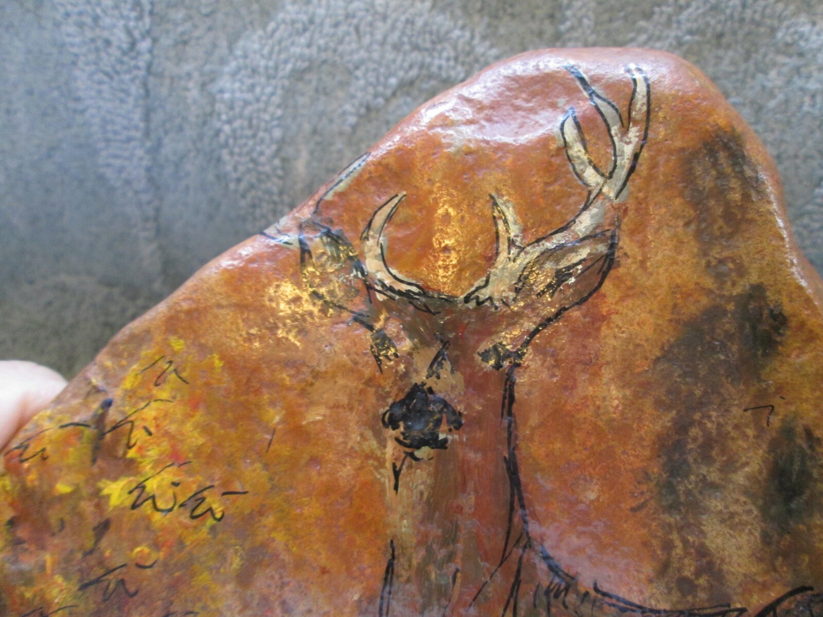 1972 Joan Sears Miller, Uvalde, Texas, Texas artist, hill country buck on rock