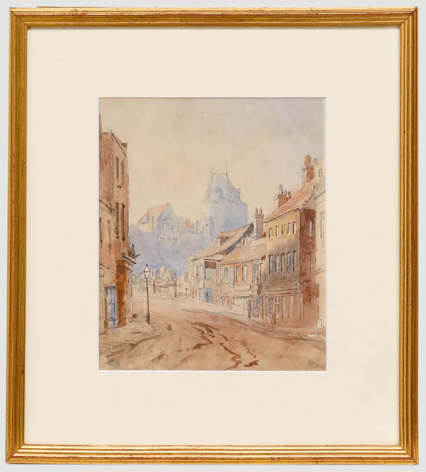 H. Ward – Framed Late 19th Century Watercolour, A Street in Windsor