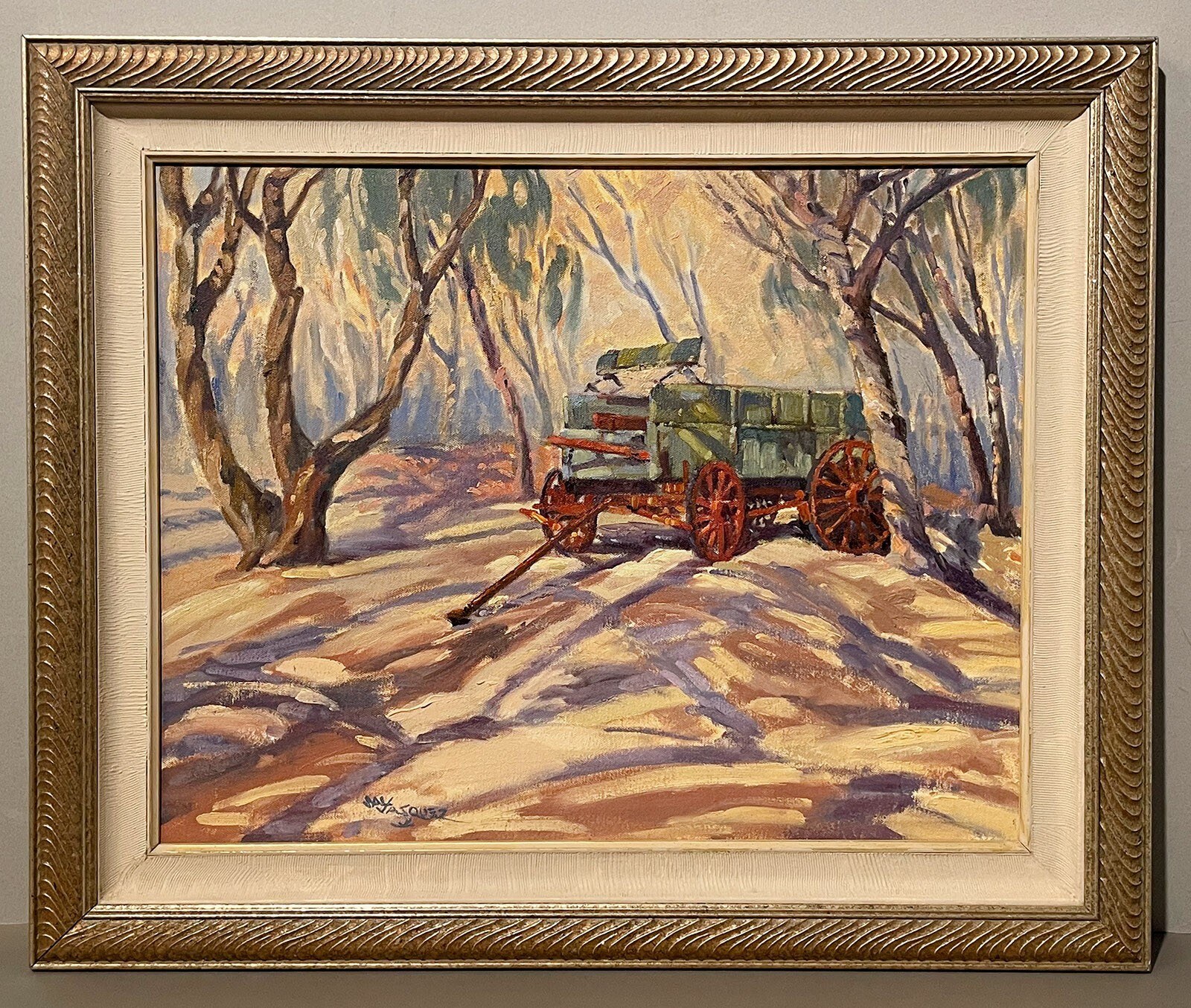 Out To Pasture Sal Vasquez Oil Painting Western Landscape Mitchell Farm Wagon