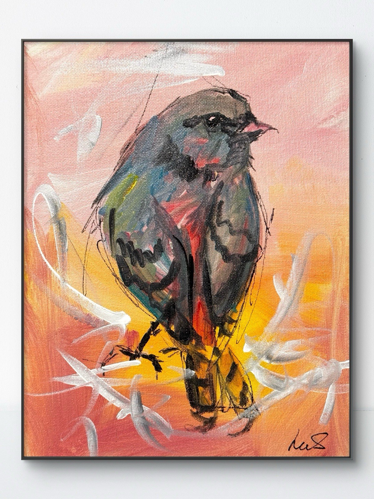 SAMATOWIC Original Abstract Bird Expressionism 8×10 Handmade Signed Fine Art 249