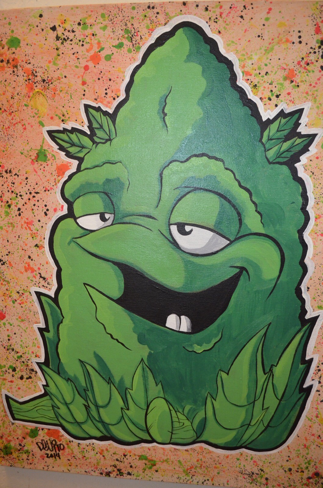 Best Buds Weed Marijuana Cannabis Cartoon Pop Art Signed Large Original Painting