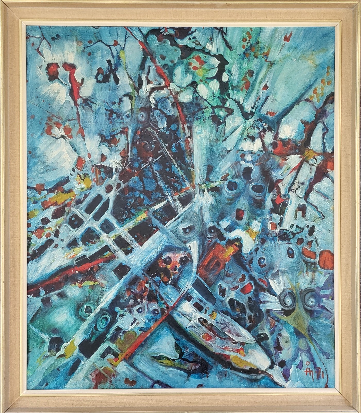 Oil painting. Unknown artist: ”Psychedelic expressions” (1971)