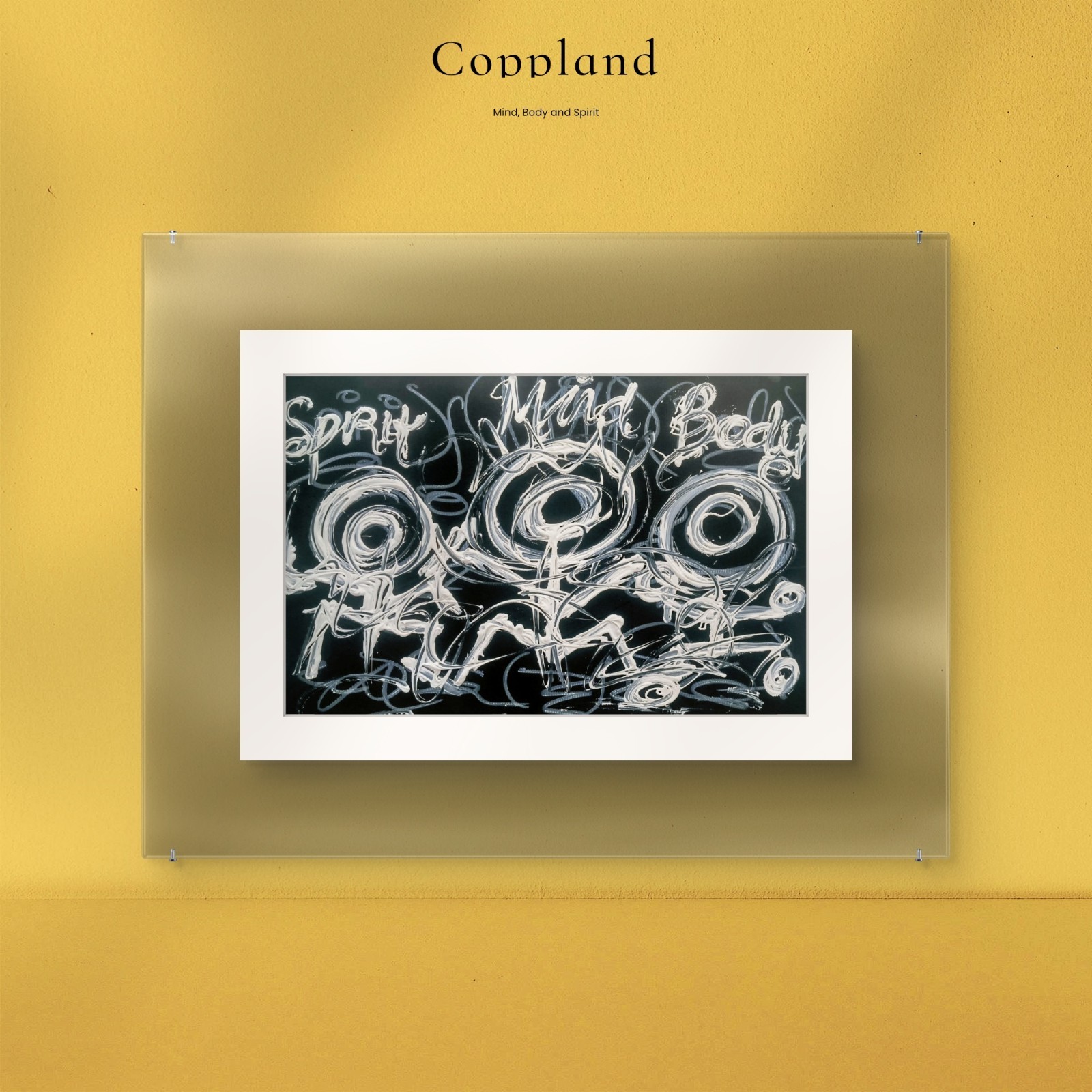 Trey Coppland, Mind Body Spirit Abstract Acrylic, Cardboard, 20×30 in, 2026, Si…