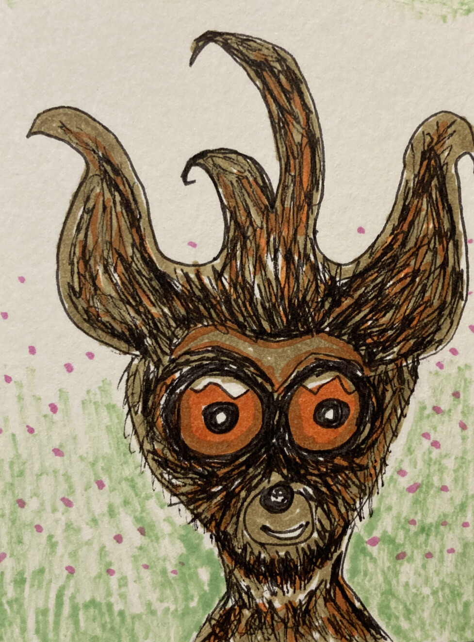Original Animal art card ACEO Dorisann1022 Marker Monkey Lemur Chimp 3cards/4/$9