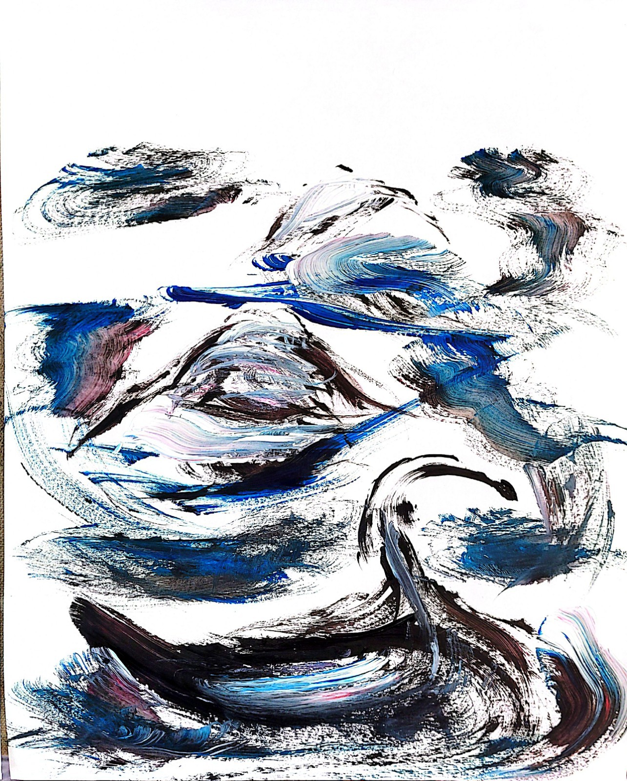 Duck Pond Vibrant Abstract Expressionism Gallery Paper Painting 11×14