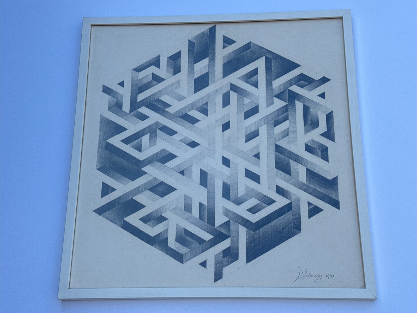 ABSTRACT DRAWING 1970 PROFESSOR LUBENSKY POP MODERNIST CHICAGO KANSAS GEOMETRIC