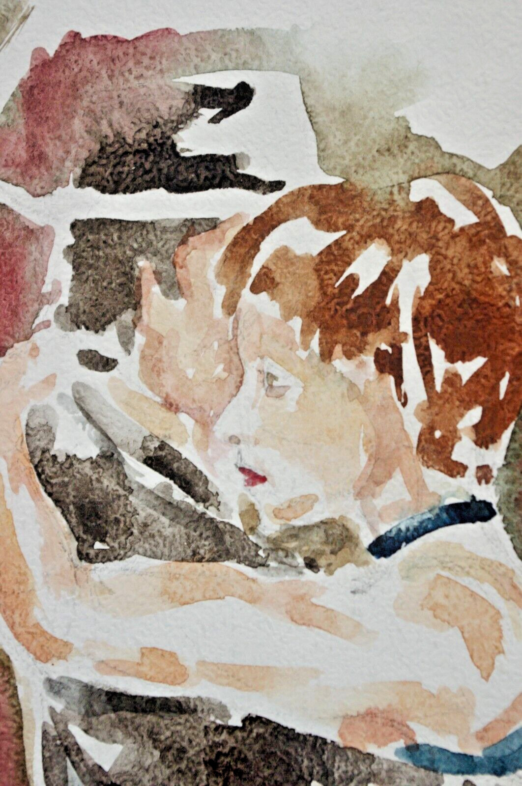 original watercolor framed signed Barry King couple dancing tango