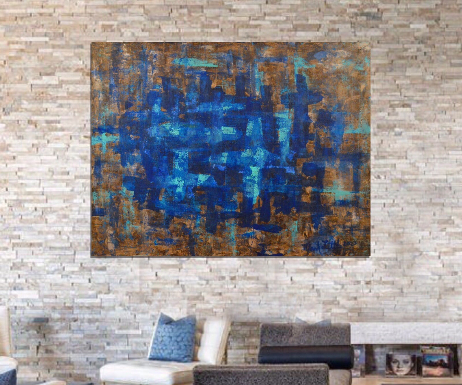 Mark Little original Professional￼ canvas￼ Painting 81” X 62” (6ft 9in)Abstract