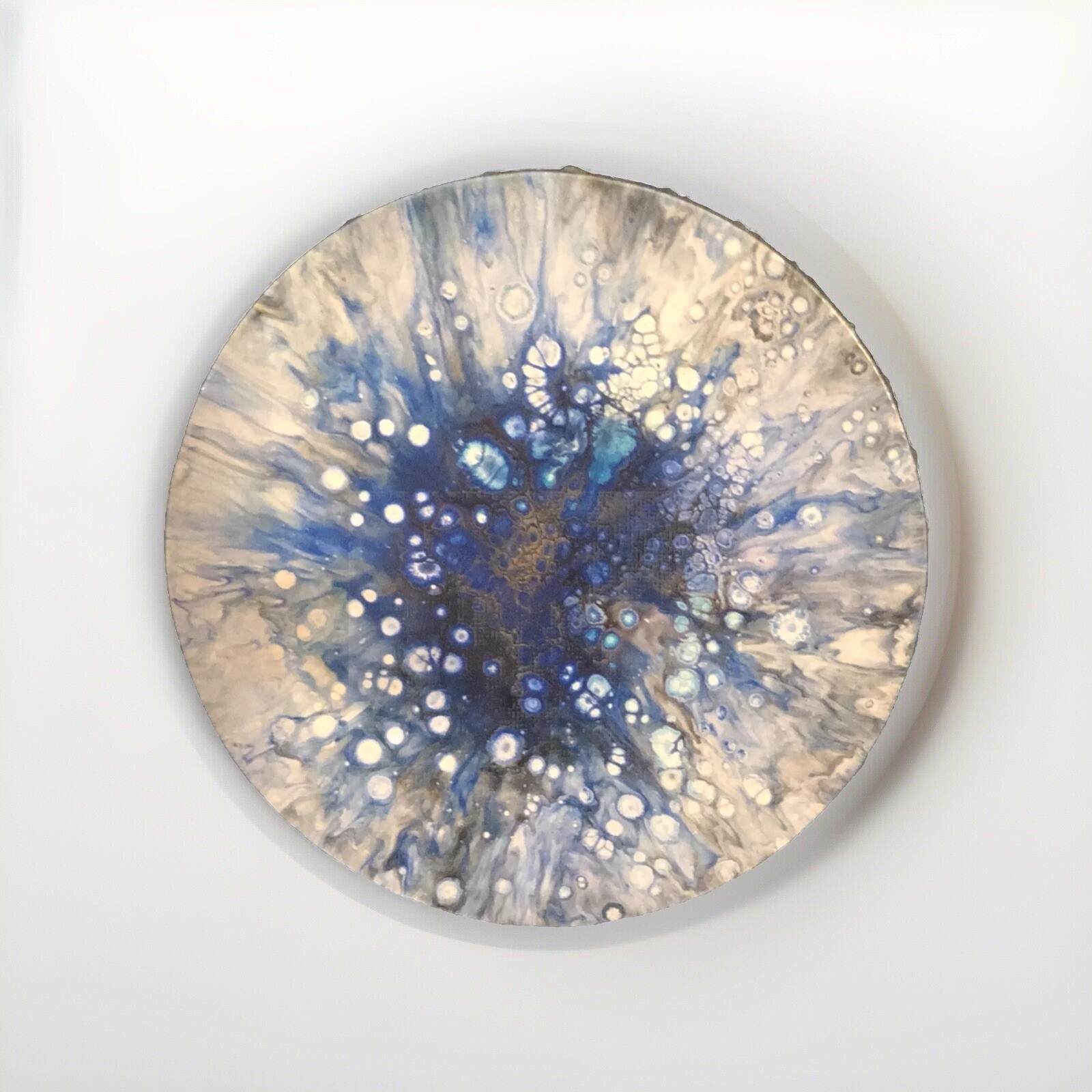 12 in Original Round Plus 8×8 Set, Acrylic Fluid Paint Pour On Canvas,