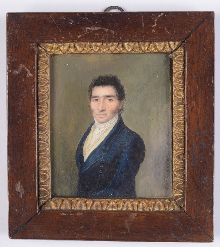 Matthias Grilhofer (1800-1860) «Portrait of a gentleman», miniature, ca. 1830