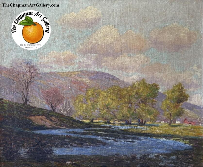Vintage oil on canvas landscape attributed to Hanson Duvall Puthuff , American