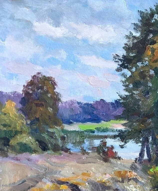 Oil painting Fallen tree Unframed nature painting original artwork signed art