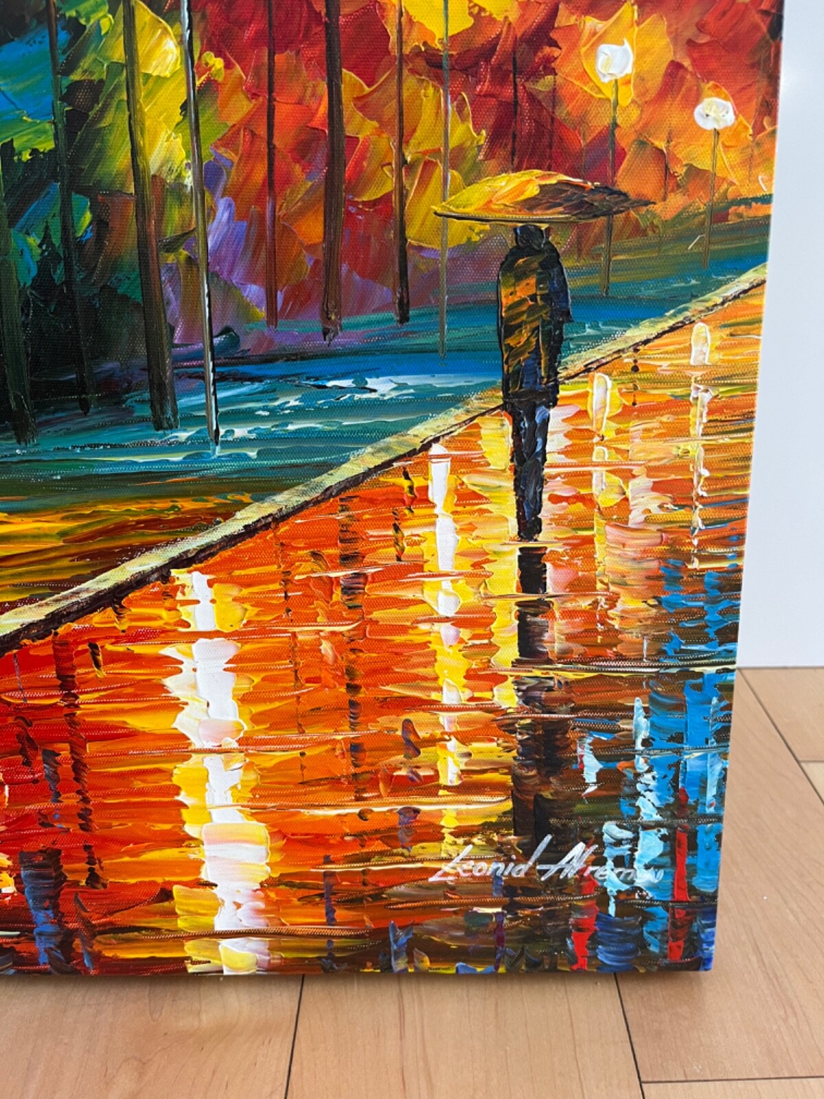 Leonid Afremov «Blue Moon» Signed Original Oil/Canvas with COA – 19 X 35