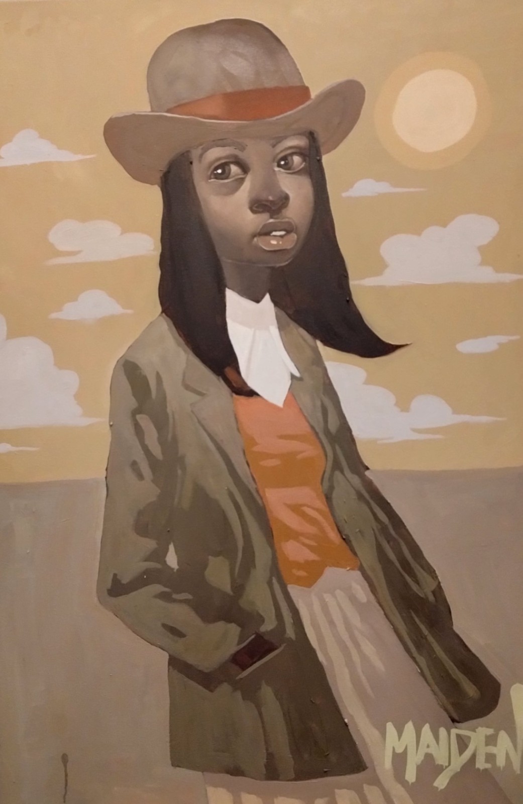 Original Oil Painting Black Woman Portrait Contemporary Art 36×24