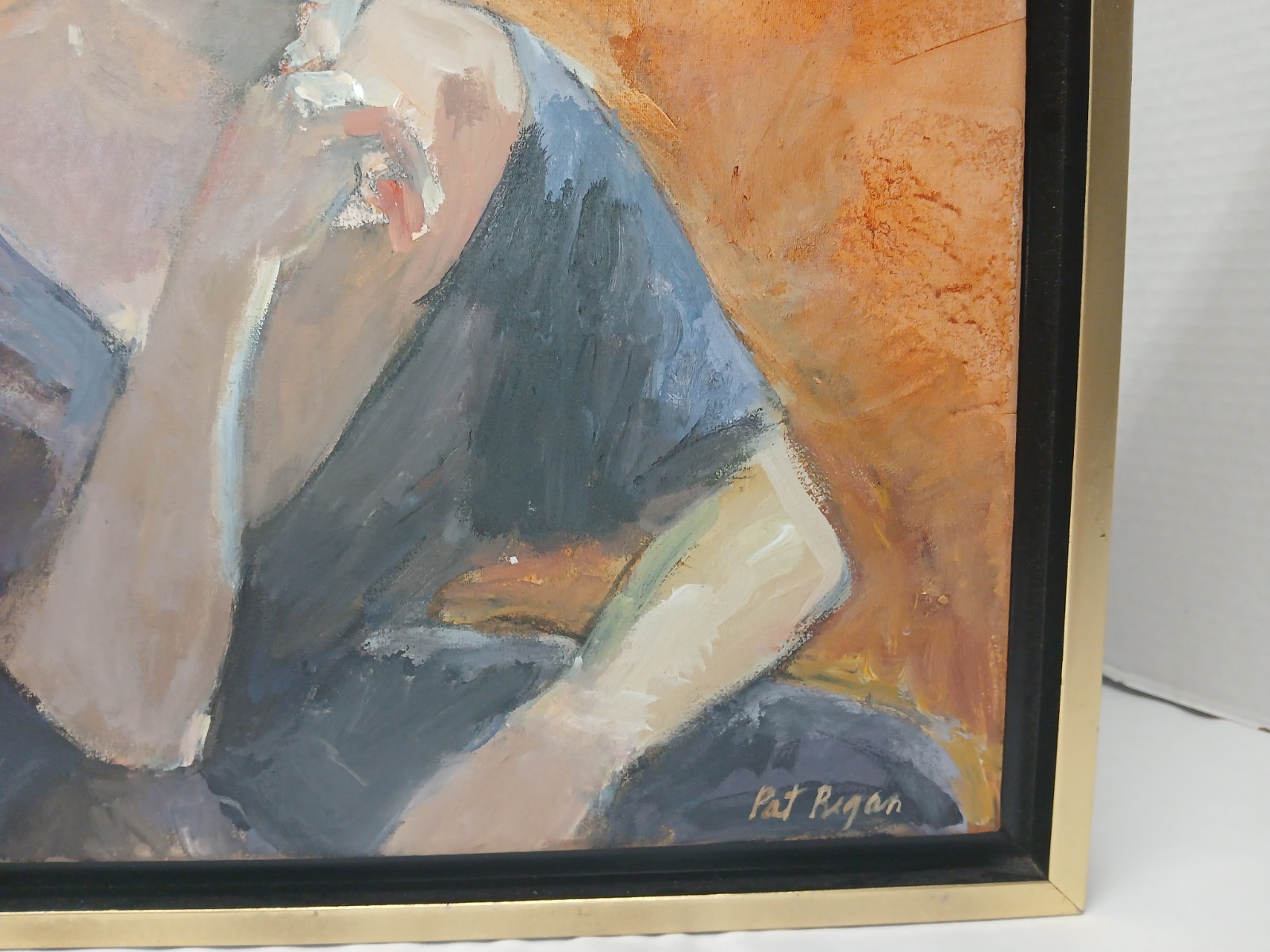 Pat Regan Expressionist «The Dreamer” Original Oil Painting • Framed 13 3/4»